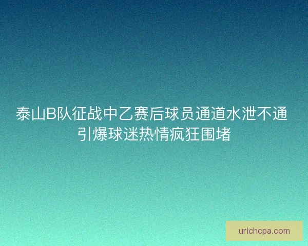 泰山B队征战中乙赛后球员通道水泄不通 引爆球迷热情疯狂围堵 泰山B队征战中乙赛后球员通道水泄不通 引爆球迷热情疯狂围堵
